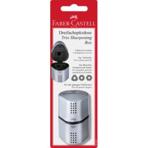 Dreifachspitzdose GRIP2001 silber Blisterkarte FABER CASTELL 183897 (4005401838975)