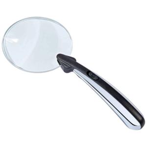 Rundlupe  8 cm mit LED-Licht 2,2-fach rahmenlos schwarz chrom WEDO 271 7548 (4003801799759)