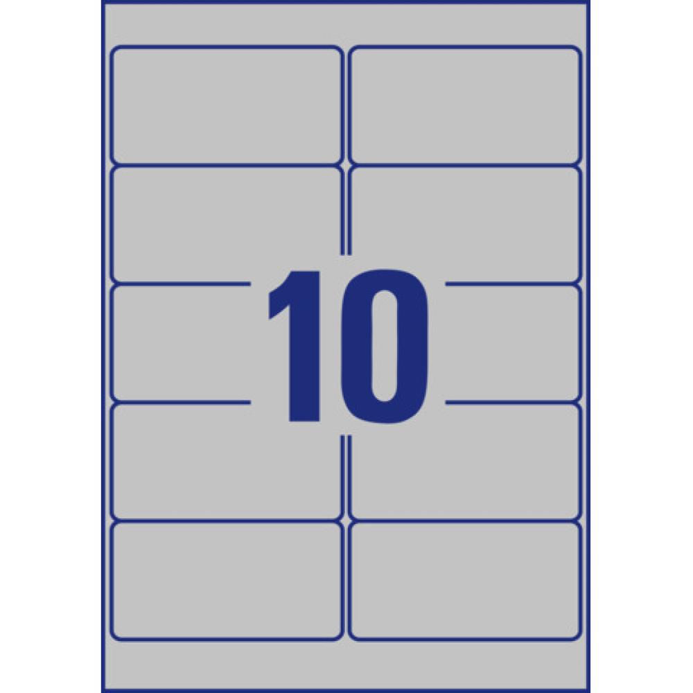 Typenschild-Etiketten, 96 x 50, 8 mm, silber AVERY Zweckform L6012-20 (4004182060124)