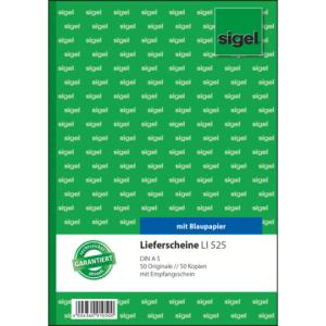 Lieferscheine mit Empfangsschein A5, 1. und 2. Blatt bedruckt 2x50 Blatt SIGEL LI525 (4004360910500)