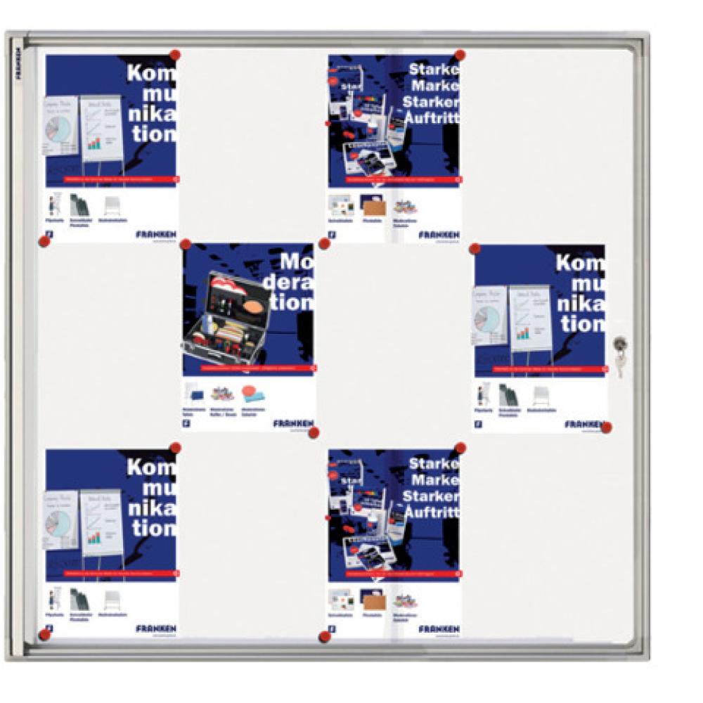 X-tra!Line Schaukasten 12x A4, 98x96x3,5 cm weiß magnethaftend FRANKEN FSA12 (4016946212052)