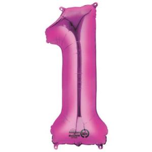 Folienballon Zahl 1 rosa 9907277 (0026635282758)