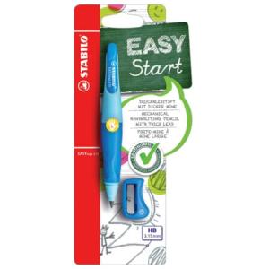 Ergonomischer Druck-Bleistift für Linkshänder EASYergo 3.15 in hellblau dunkelblau Einzelstift inklusive 1 dicken Mine H