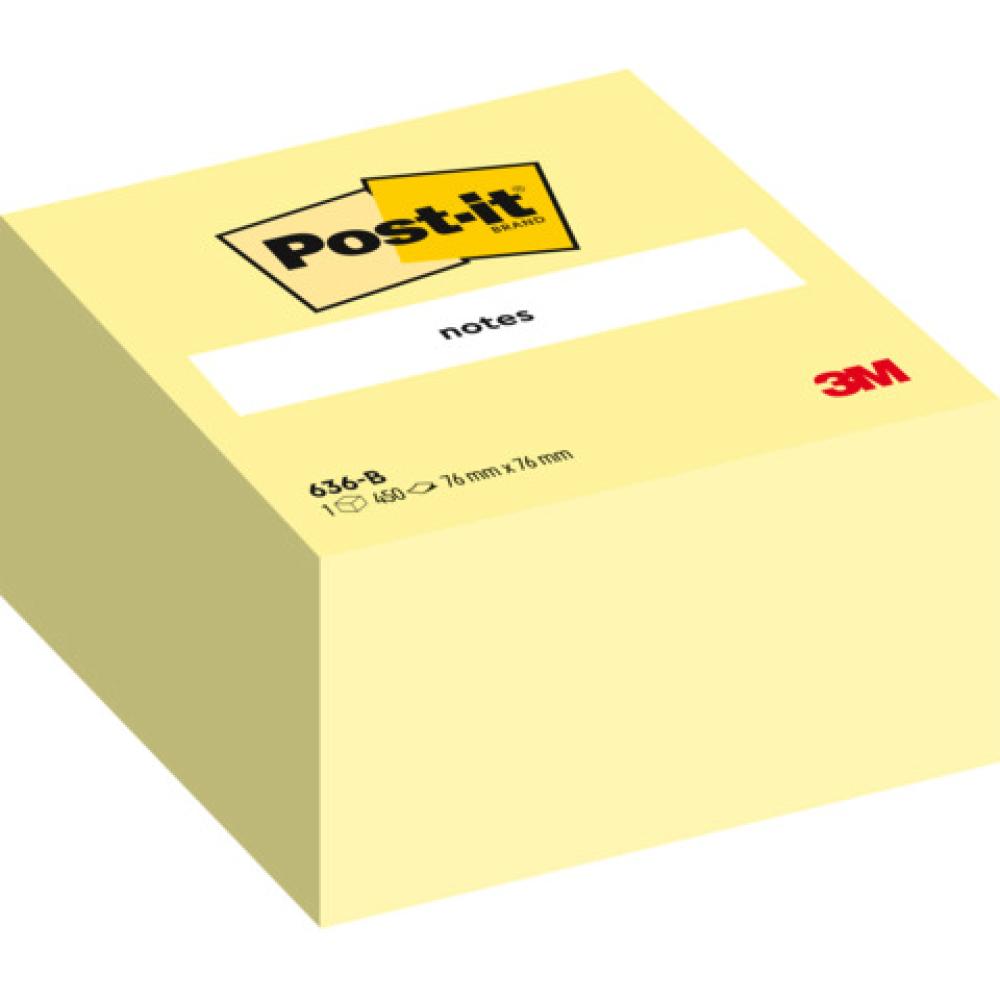 Haftnotiz-Würfel notes, 76 x 76 mm, gelb Post-it 636B (3134375231626)