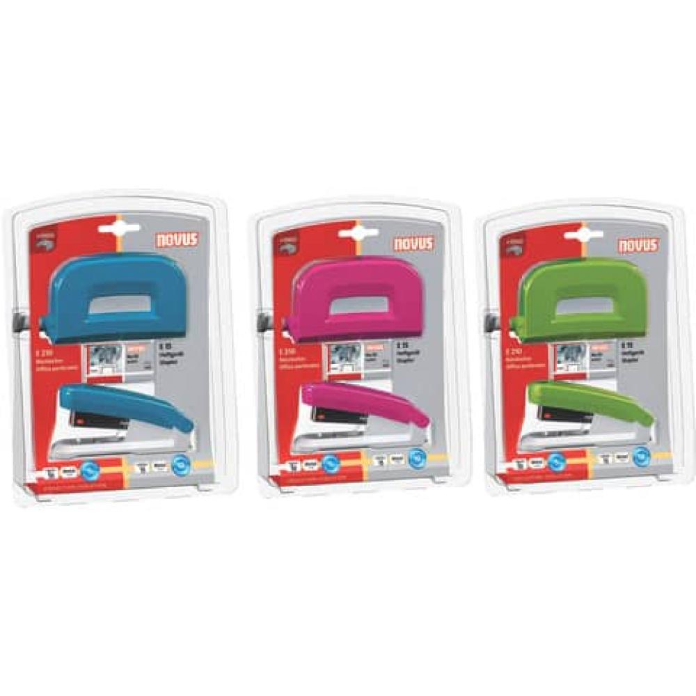 Heftgerät E15 + Locher E210 sortiert inkl. Heftkammern Blisterverpackung NOVUS 020-1877 ()