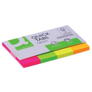 Haftmarker Neon 20x50 mm 4x 40 Streifen Q-CONNECT KF01226 (5705831012264)