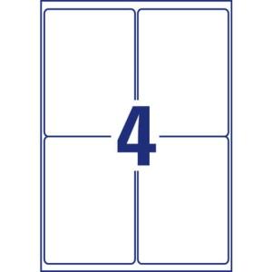 Wetterfeste Etiketten (A4, 80 Stück ablösbar 99,1x139 mm) 20 Blatt weiß AVERY ZWECKFORM L4774REV-20 (4004182067499)