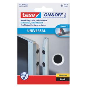 On & Off Klettpunkte  16 mm schwarz selbstklebend TESA 55226-00000-02 (4042448859426)