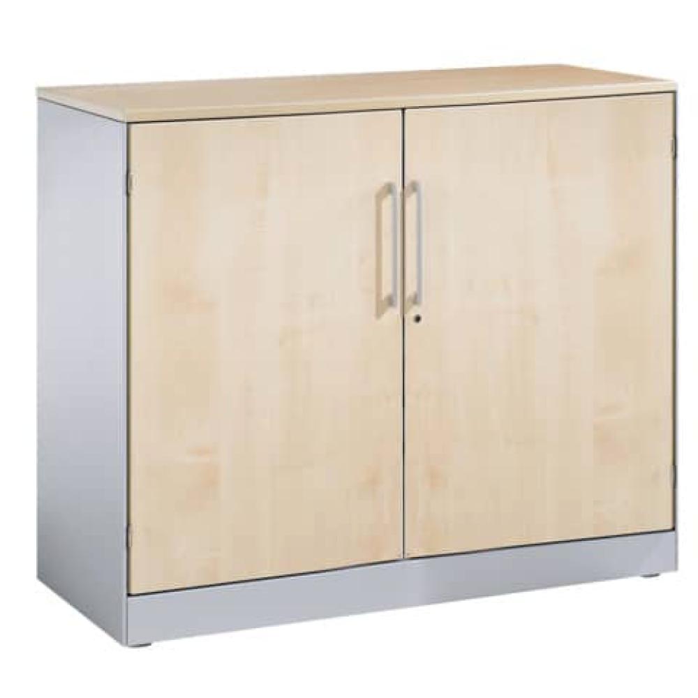 Flügeltürenschrank ASISTO 2 Holzdekortüren und 1 verstellbarem Fachboden ahorn ColomPac 141052-000/7035/DBS004 ()