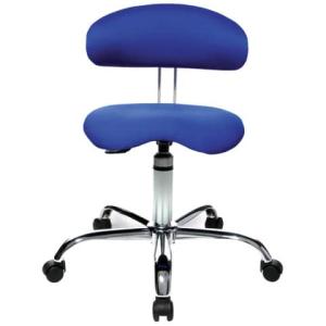 Drehhocker Sitness 40 mit Lehne blau Teppichrollen TOPSTAR ST290 W56 (4014296069449)