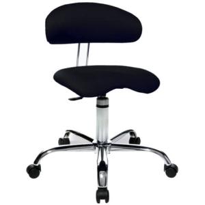 Drehhocker Sitness 40 mit Lehne schwarz Teppichrollen TOPSTAR ST290 W50 (4014296068596)