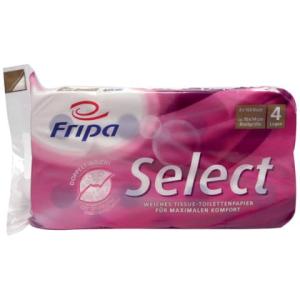 Toilettenpapier Select 4-lagig geprägt hochweiß 8 Rollen a 160 Blatt FRIPA 1040801 (4000883005709)
