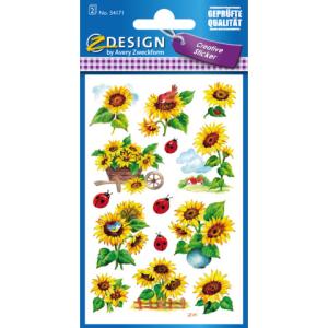 Z-Design Deko Sticker Sonnenblumen 2 Bogen 28 Sticker AVERY ZWECKFORM 54171 (4004182541715)