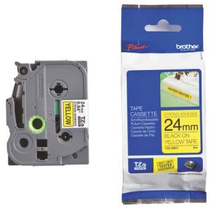 Original Brother DirectLabel schwarz auf gelb extra stark Laminat (TZE-S651) TZES651 (4977766692700)