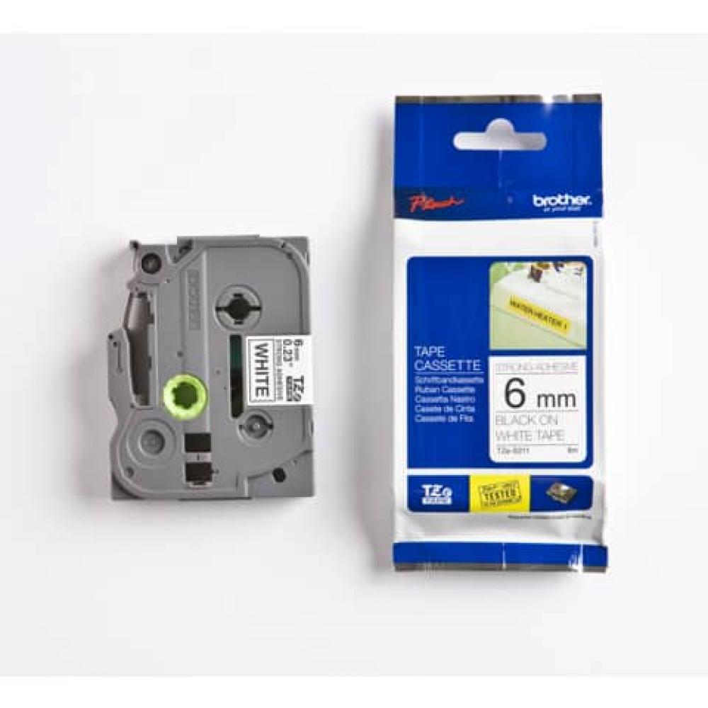 Original Brother DirectLabel schwarz auf weiss extra stark Laminat (TZE-S211) TZES211 (4977766693028)