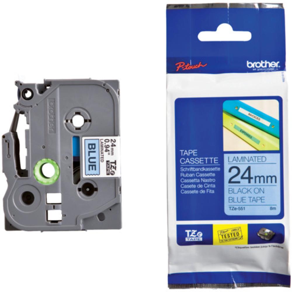 Original Brother DirectLabel schwarz auf blau Laminat (TZE-551) TZE551 (4977766686532)