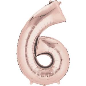 Folienballon XXL Zahl 6 rose gold 9906281 (0026635362177)