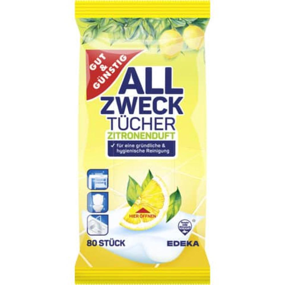 Reinigungstuch Allzweck Citrus 80 Stück GUT & GÜNSTIG 4256151000 (4311501684061)