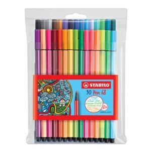 Premium-Filzstift Pen 68 30er Pack mit verschiedenen Farben inklusive 6 Neonfarben STABILO 6830-1 (4006381455855)