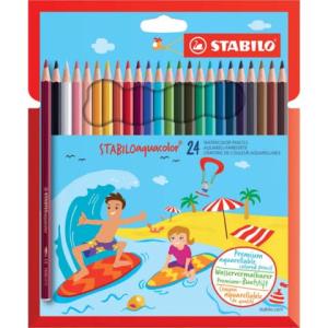 Aquarell-Buntstift aquacolor 24er Pack mit 24 verschiedenen Farben STABILO 1624-6 (4006381483674)