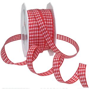 Zierband Karo 10 mmx20 m rot weiß 6191020-609 (4009236018434)