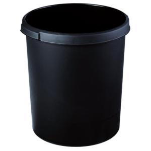 Papierkorb KLASSIK 30 Liter rund 2 Griffmulden extra stabil schwarz HAN 1834-13 (4012473183315)