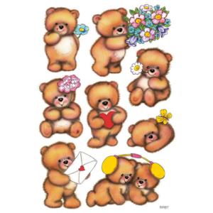 Sticker DECOR Bären mit Blumen HERMA 3578 (4008705035781)