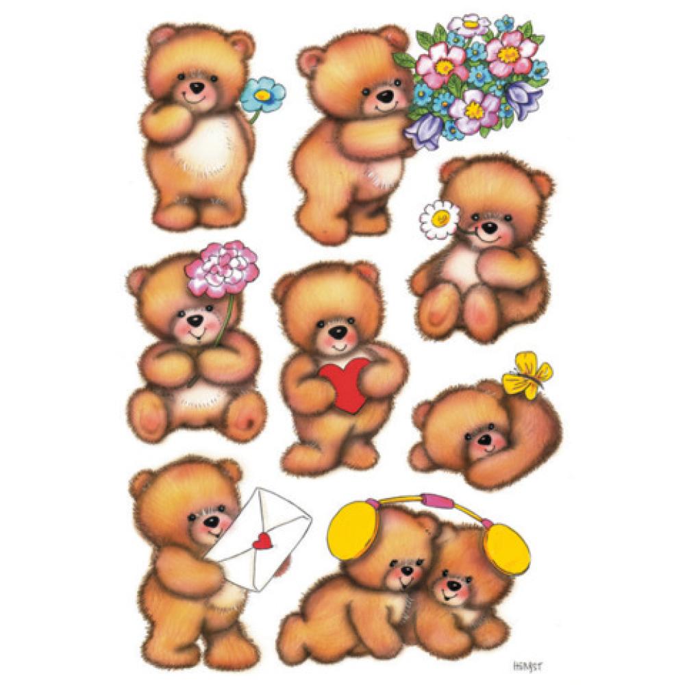 Sticker DECOR Bären mit Blumen HERMA 3578 (4008705035781)