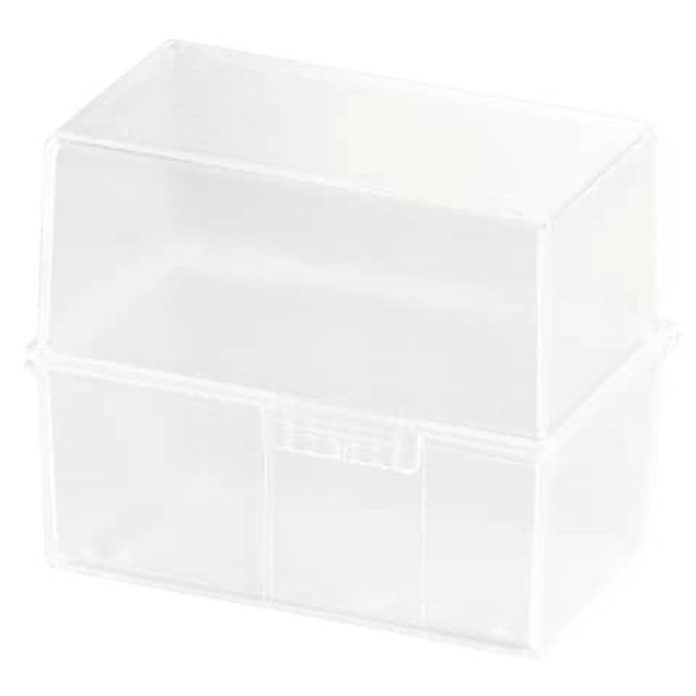 Karteibox DIN A6 quer für 400 Karten mit Stahlscharnier transparent HAN 976-63 (4012473976108)