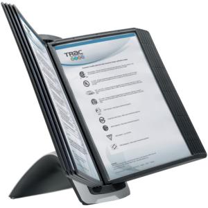 Sichttafelsystem SHERPA style table 10 mit 10 Sichttafeln A4, schwarz grau DURABLE 5855 01 (4005546507385)