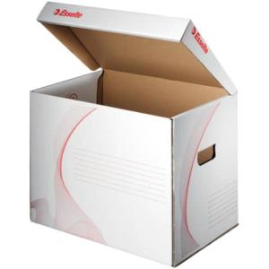 Archivcontainer mit Klappdeckel A4, Wellpappe weiß Esselte 128911 (4049793016177)