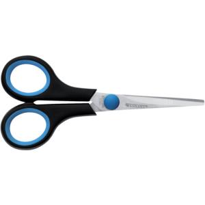 Schere Easy Grip Linkshand rostfrei gerade symmetrisch blau schwarz 13 cm 5 Zoll WESTCOTT E-30252 00 (4027521302525)