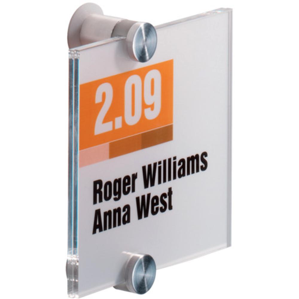 Durable Türschild Crystal Sign Acryl Transparent 10,5 X 10,5 Cm 482019 (4005546403533)