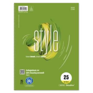 Collegeblock LIN25 A4, 80 Blatt 70 g qm liniert mit Rand STAUFEN GREEN 608575025 (9001939826908)