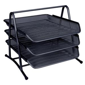 Briefablageset Metalldraht mit 3 Ablagefächer bis C4 schwarz Q-CONNECT KF00823 (5705831008236)