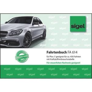 Fahrtenbuch für Pkw mit Klammerheftung A6 quer 40 Blatt SIGEL FA614 (4004360910258)