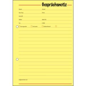 Gesprächsnotizen A5, Papier gelb 50 Blatt SIGEL GE513 (4004360911002)