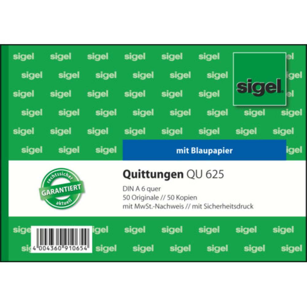Quittungen mit Sicherheitsdruck A6 quer MP BL 2x50 Blatt SIGEL QU625 (4004360910654)