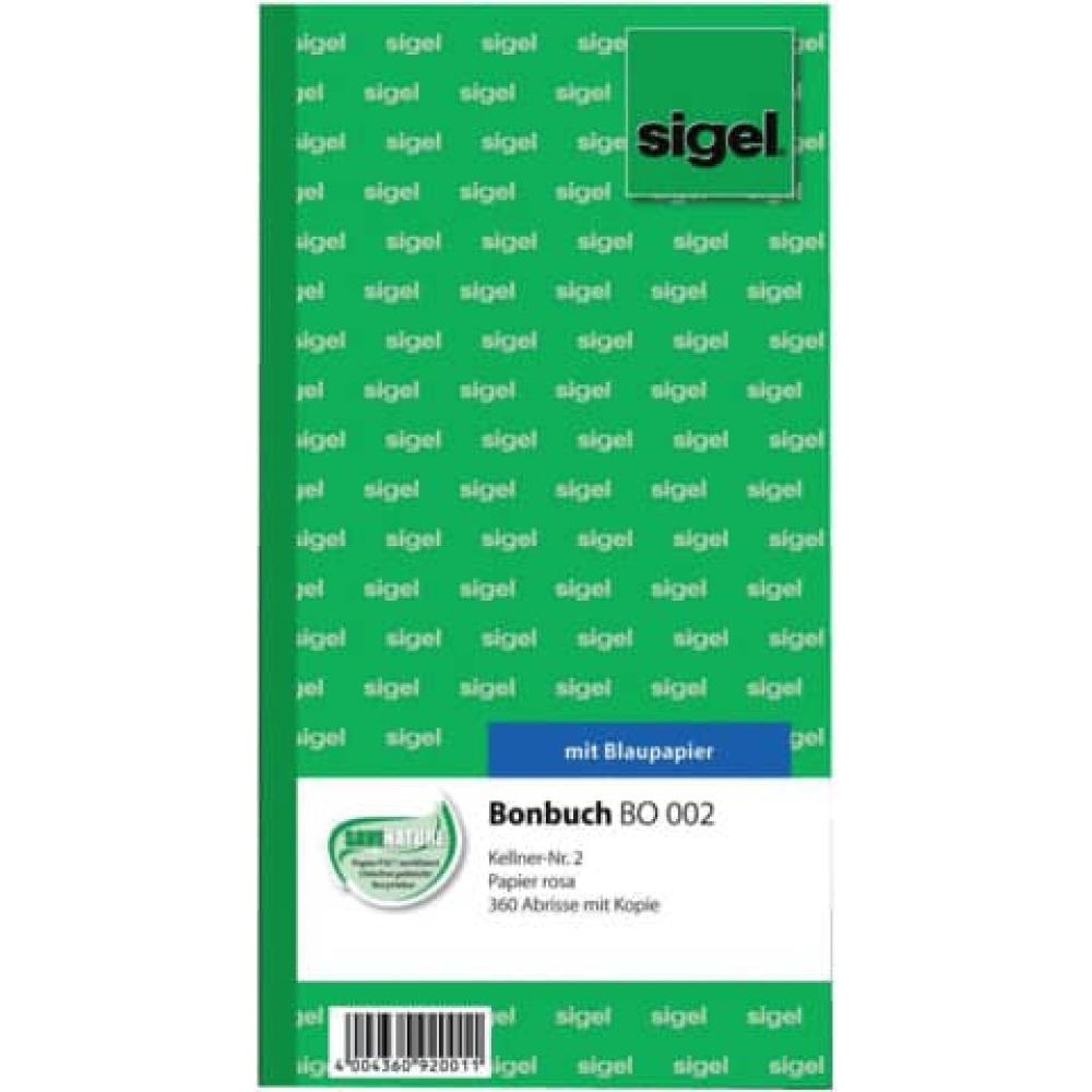 Bonbuch Kellner-Nr. 2, 360 Abrisse BL rosa 105x200 mm 2x60 Blatt SIGEL BO002 (4004360920011)