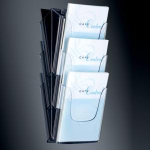 Wand-Prospekthalter acrylic mit 3 Fächern glasklar für A4 SIGEL LH135 (4004360982187)