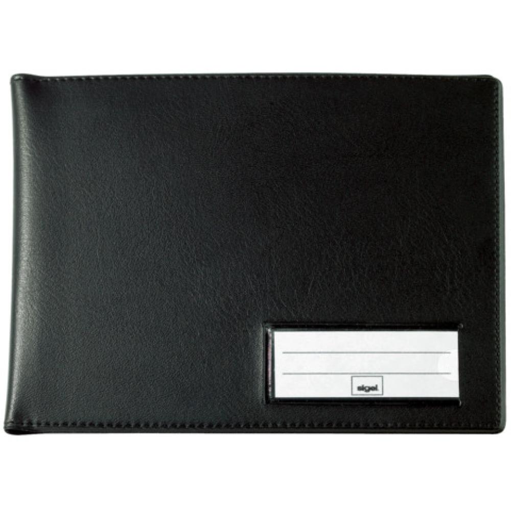 Einband für Formularbücher Lederoptik schwarz matt für A6 q SIGEL EF610 (4004360902673)