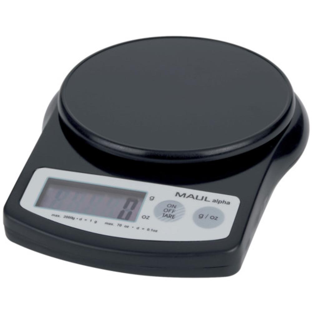 Briefwaage alpha 2000 g 1 g 141x37x188 mm schwarz MAUL 1642090 (4002390047364)