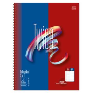 Collegeblock Two in One A4 80 Blatt 70g qm kariert liniert STAUFEN STYLE 608558000 (9002244857878)