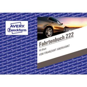 222 Fahrtenbuch A6 quer steuerlicher km-Nachweis 40 Blatt weiß AVERY ZWECKFORM (4004182002223)