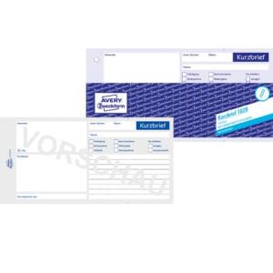 Kurzbrief DIN A4 (1 3) vorgelocht 100 Blatt weiß AVERY ZWECKFORM 1020 (4004182010204)