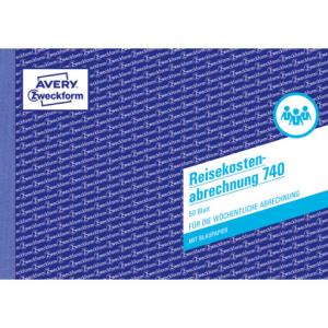 740 Reisekostenabrechnung DIN A5, für wöchentliche Abrechnung 50 Blatt weiß AVERY ZWECKFORM (4004182007402)