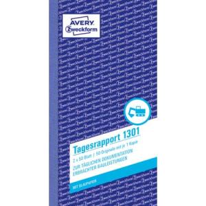 Tagesrapport 1. und 2. Blatt bedruckt 105x200mm 2x50 Blatt AVERY ZWECKFORM 1301 (4004182013014)