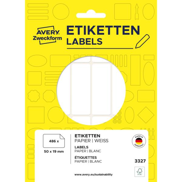 Etiketten 50x19mm 486ST ws Avery Zweckform 3327 (4004182033272)