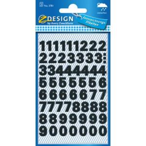 Zahlen-Etiketten 0-9, 9,5 mm schwarz selbstklebend wetterfest 120 Etiketten AVERY ZWECKFORM 3781 (4004182037812)