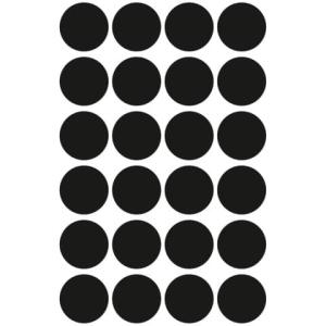 Markierungspunkte  18 mm 4 Blatt 96 Etiketten schwarz AVERY ZWECKFORM 3003 (4004182030035)